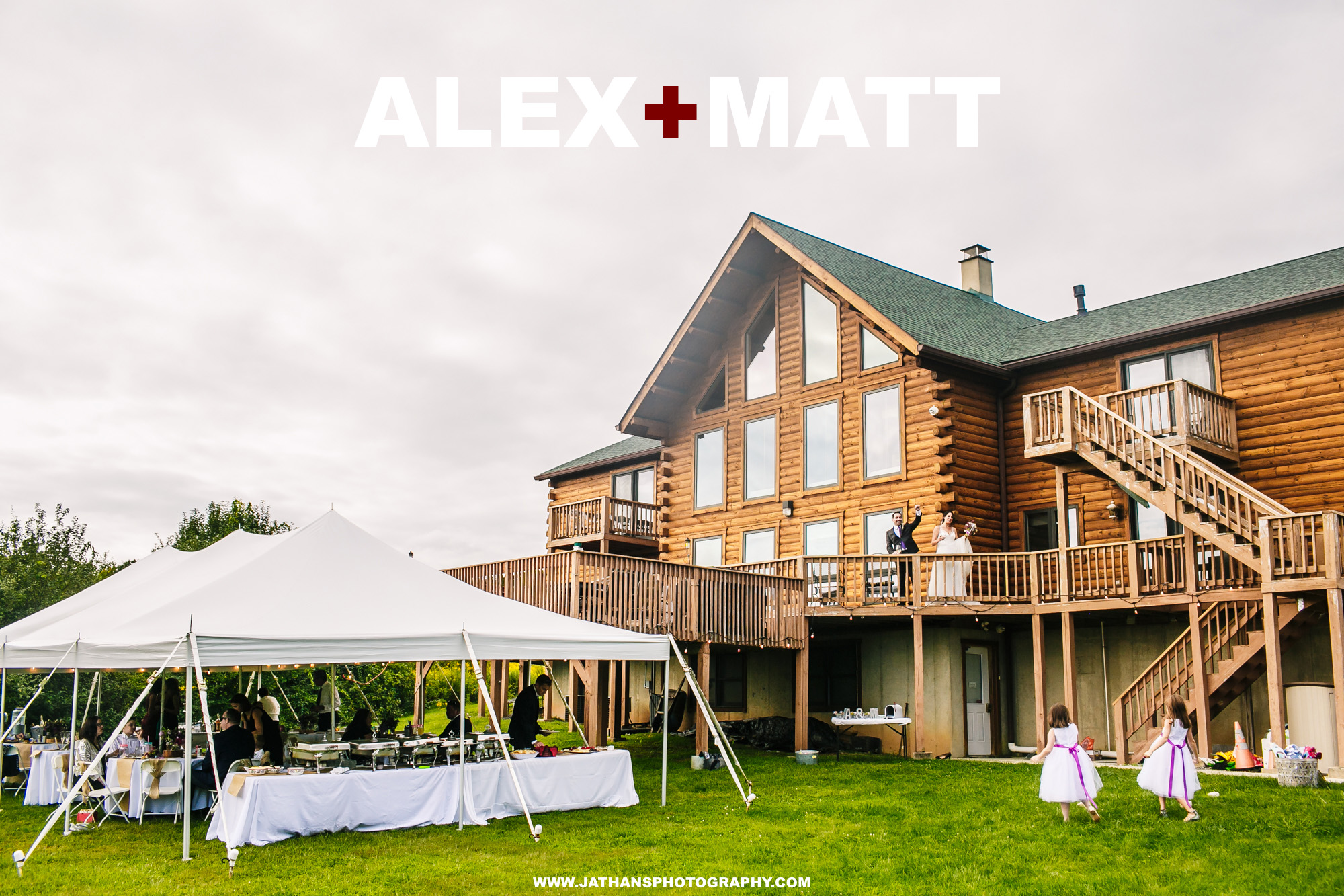 couple on balcony at intimate backyard wedding in PA