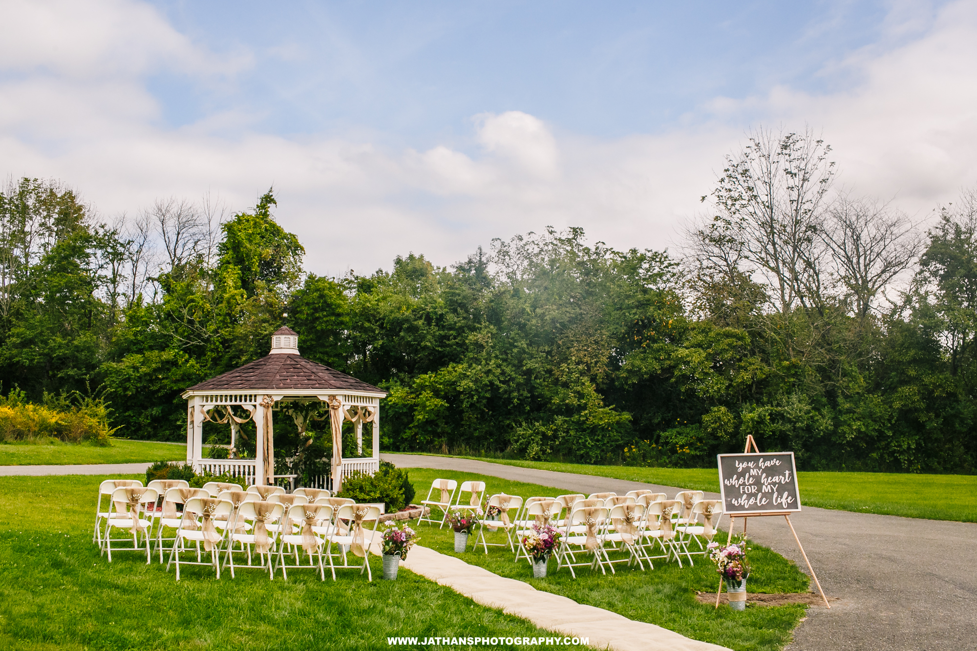 Ceremony set up for Intimate Backyard PA Wedding