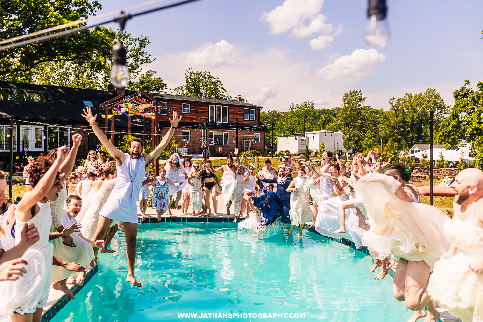 Insane Backyard Baltimore Color War White Wedding Dress Wedding