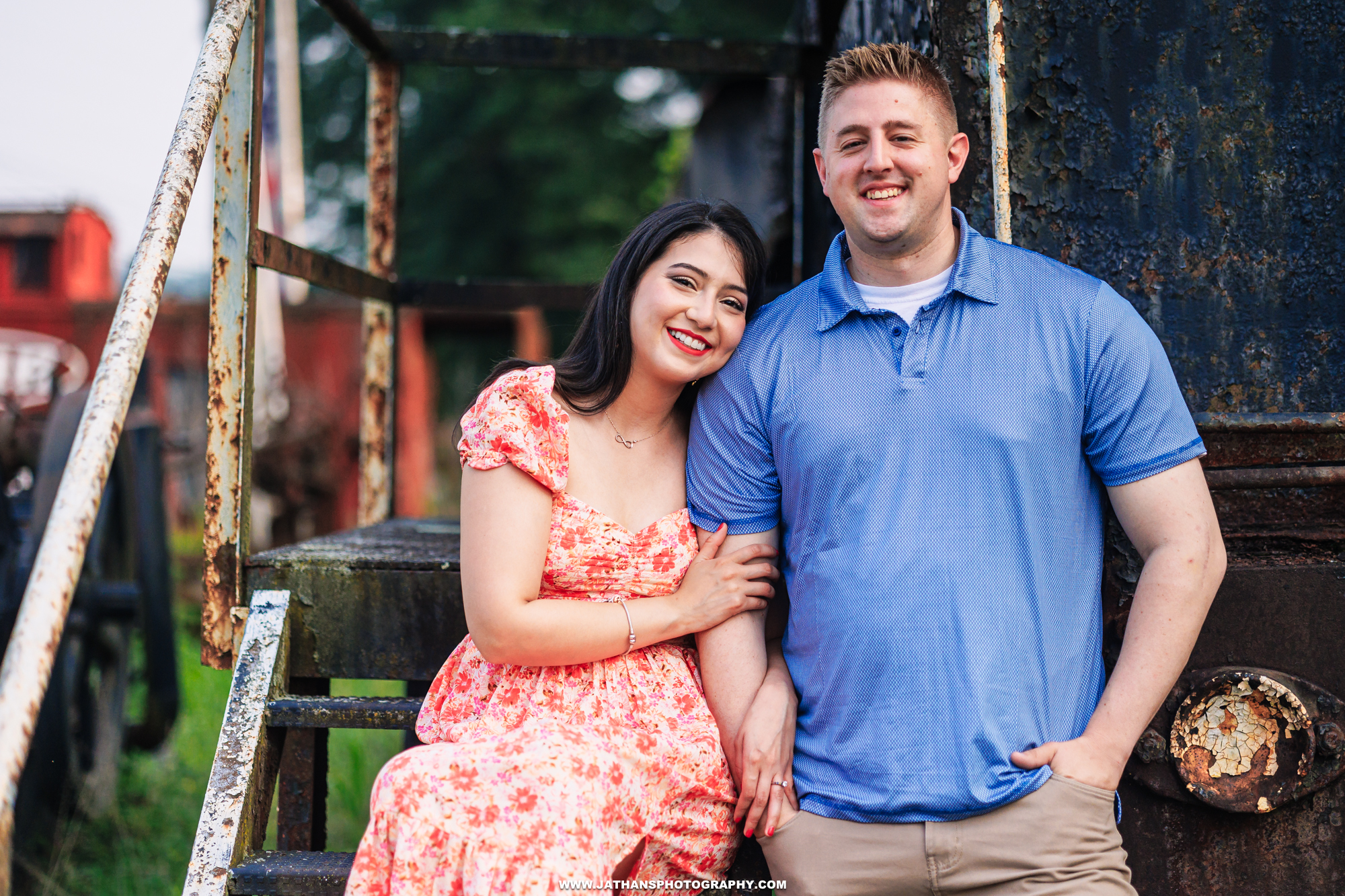 Outdoor Abandoned Train Graveyard Engagement Session Awesome