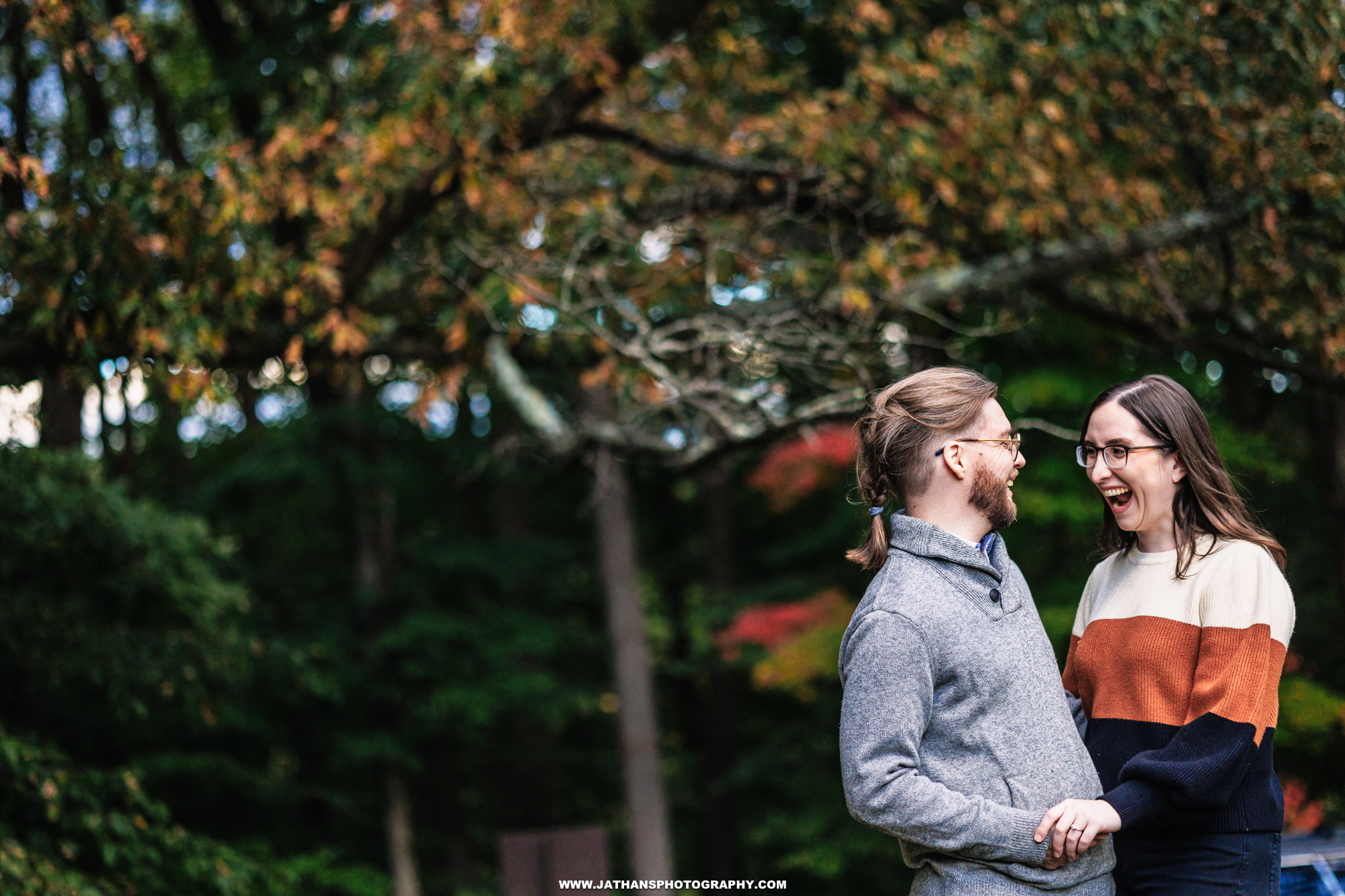 Gorgeous Outside Engagement Session In Washington DC Rock Creek Park