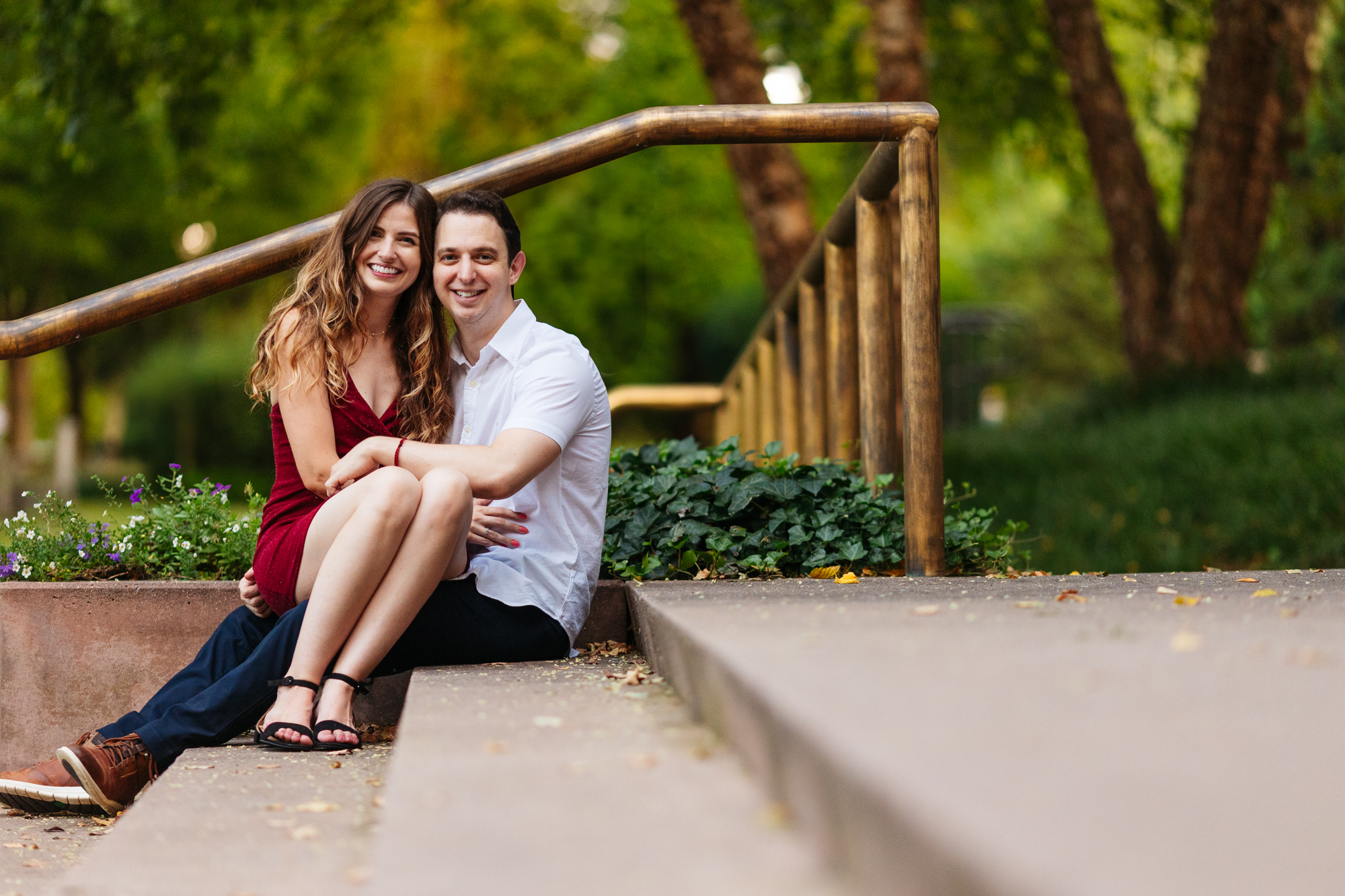 Beautiful Happy Outdoor Berks County Wyomissing Park Engagement Session Pennsylvania Wedding